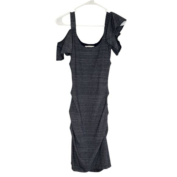 Dresses & Skirts - Artelier Nicole Miller Blue Off Shoulder Mini Ruched Bodycon Dress Size Small